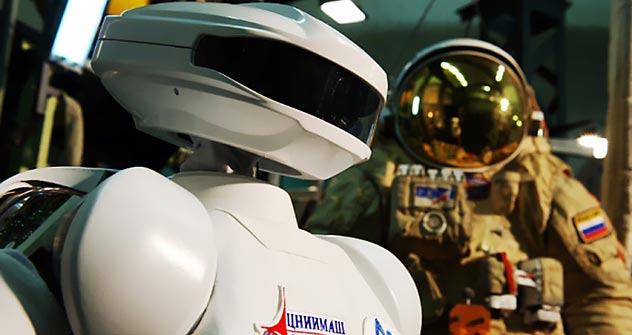 Russian robot differs from Western developments in that it is able to transmit to the human operator not just a picture and sound but the whole range of sensations, including tactile ones. Source: Press Photo
