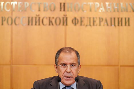 Russia's Foreign Ministry Sergei Lavrov thinks that it is unrealistic to persuade Syrian President Bashar al-Assad to resign. Source: RIA Novosti / Sergey Pyatakov