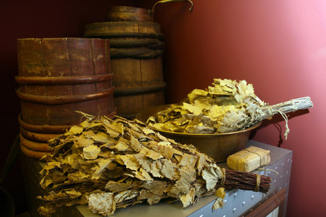 Being "beaten" with twigs is an essential part of the banya experience. Source: PhotoXPress
