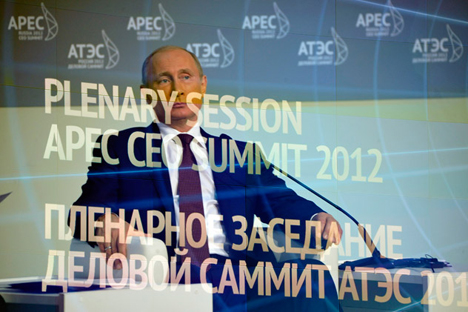 President of Russia Vladimir Putin at the 2012 Asia Pacific Economic Cooperation (APEC) summit, Vladivostok, Russia. Source: ITAR-TASS