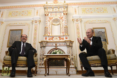 Wakil Presiden Irak Nuri al-Maliki (kiri) dan Presiden Rusia Vladimir Putin.