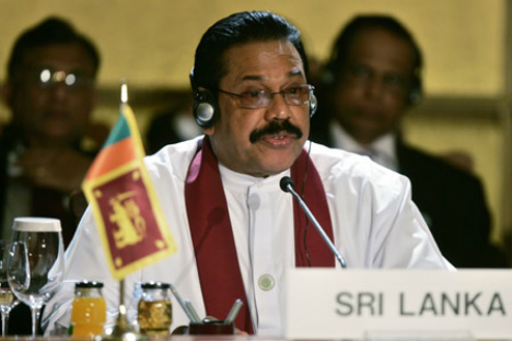Sri Lanka President Mahinda Rajapaksa. Source: Reuters