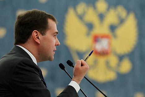 IMF said that Russia's economy could demonstrate a faster pace of growth over the next few years than the annual goal of 5 percent set by Prime Minister Medvedev. Source: Reuters