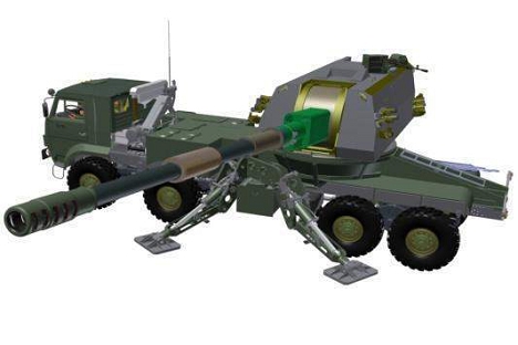 Koalitsiya-SV 152-mm twin-barrel howitzer 3d model. Source: Denis Mokrushin / livejournal.com.