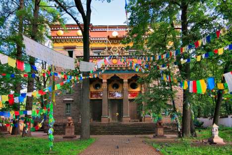 Datsan Gunzechoinei in St Petersburg is decorated on these festive days. Source: Lori media