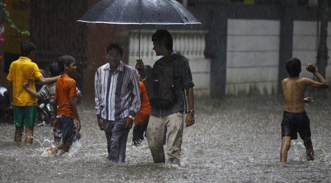 Russian fisherman's boots would be of great use in such conditions in Mumbai. Source: AP