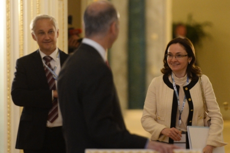 Elvira Nabiullina is the first woman ever to head Russia’s Central Bank. Source: ITAR-TASS