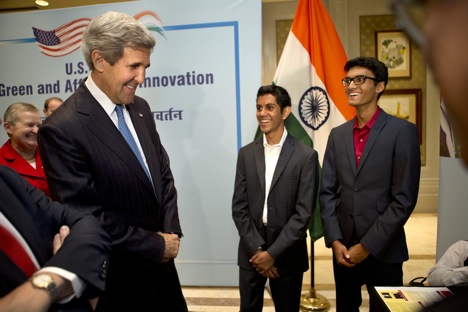 Kerry hastily clarified, “Obviously, India is not going to interfere” in the forthcoming election leading to a political transition in Afghanistan. Source: AP