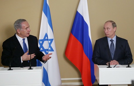 Despite differences the interactions between Russia and Israel have continued in a fruitful direction. Photo: Putin and Benjamin Netanyahu at the joint press conference at Putin's residence in the Black Sea resort of Sochi, on May 14, 2013. Source: AFP / East News