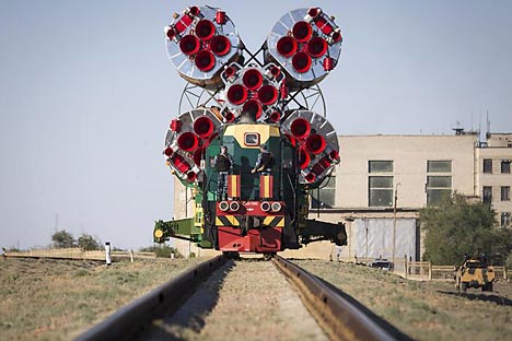 A Soyuz TMA-09 spacecraft being transported to its launch pad at Baikonur. Source: Reuters