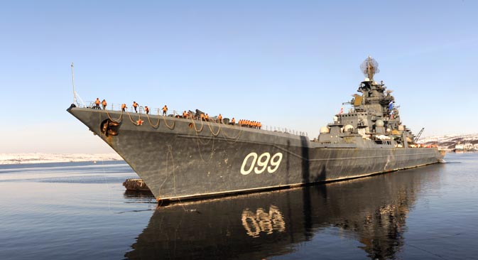 Petr Veliky heavy nuclear-powered missile cruiser demonstrated to everyone Russia's ability to defend its interests in the Arctic region. Source: Ministry of Defence of the Russian Federation / mil.ru