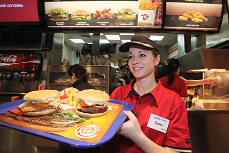Fast food chains like McDonalds and Burger King (pictured above) are seen as symbols of American soft power. Source: RIA Novosti / Vladimir Fedorenko