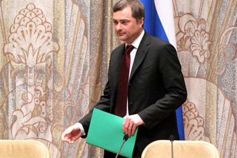 Surkov volta ao Kremlin após deixar o gabinete do governo por iniciativa própria em maio passado Foto: ITAR-TASS