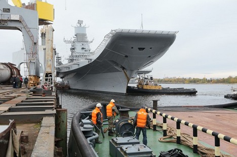 INS Vikramaditya at the Sevmash shipyard. Source: AO Sevmash press office