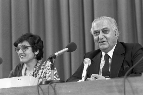 India's ambassador to the Soviet Union T.N. Kaul at the press conference in Moscow on June 16, 1987. Source: RIA Novosti