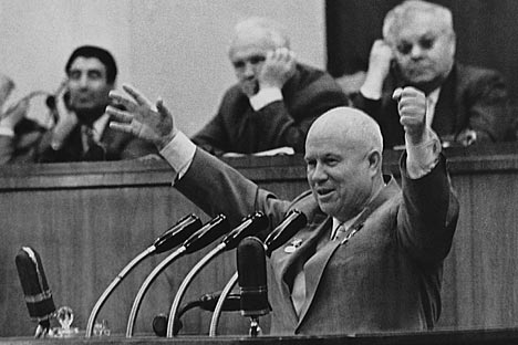 Khrushchev had a characteristic speaking style, and he was not afraid to be colorful. Source: Itar-Tass