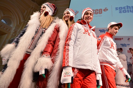 At the official presentation of the Russian team’s Olympic uniforms, many were surprised by the riot of color. Source: RIA Novosti