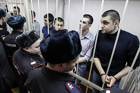 Defendants in the case of mass riots on Bolotnaya Square on May 6, 2012. Source: Sergey Savostianov / RG