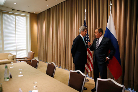 Lavrov (right) pointed out that the Geneva agreements are only the beginning of the process. Source: AP