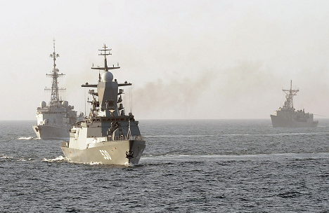The Indra-2014 joint naval exercises e held in the Sea of Japan in mid-July. Source: mil.ru