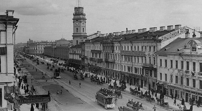 Nevsky Avenue in St. Petersburg in the 19th century. Source: wikipedia