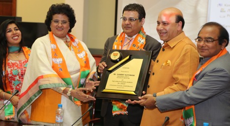 OFBJP Russia launch program (L-R) Lubna Asif, Arti Mehra, Sammy. Source: Vijay Jolly