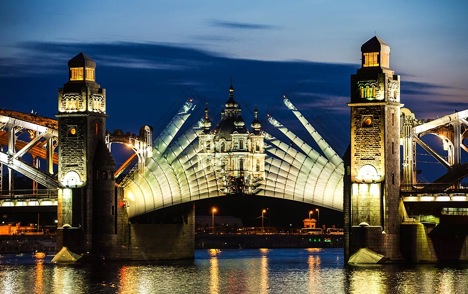 The Peter the Great bridge opening during the White Nights in St. Petersburg. Source: Alexei Danichev / RIA Novosti