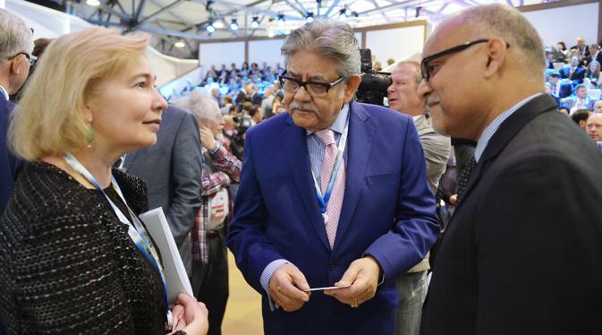 Sumit Mazumder, President Designate, Confederation of Indian Industry, center, during the Global CEO Summit, part of the 17th St. Petersburg International Economic Forum. Source: RIA Novosti / Vladimir Astapkovich