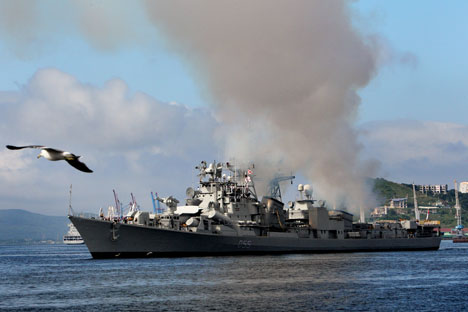 The Indra Naval exercises are taking place off the coast of Vladivostok. Source: RIA Novosti / Vitaliy Ankov