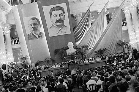 Delegates of the First Congress of Soviet Writers in the Pillar Hall of the House of Unions in Moscow, on August 1934. Source: RIA Novosti