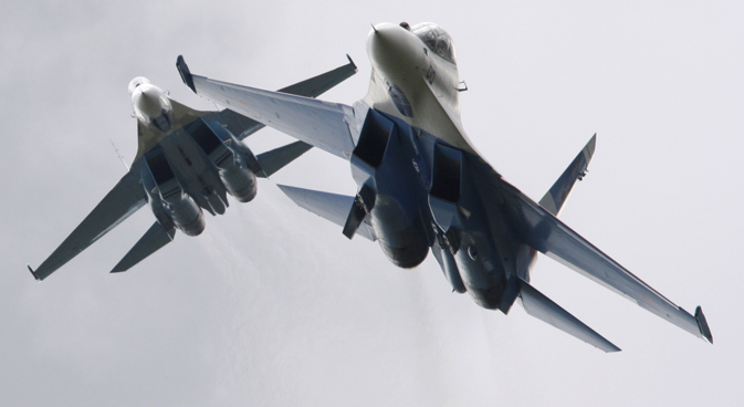 While the Flanker’s manoeuvrability is legendary, its long range also comes into play in aerial combat. Source: Anton Denisov / RIA Novosti