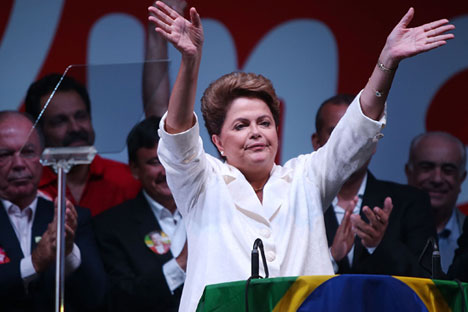 Dilma Rousseff celebra su reelección.  Getty Images/Fotobank.