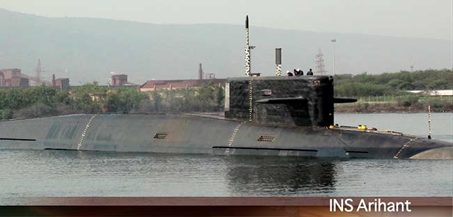 The first clear image of INS Arihant, taken by NDTV. Photo: NDTV snapshot