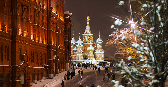 A view of the snow covered St. Basil Cathedral in Moscow's Red Square. Source: Marina Lystseva / TASS
