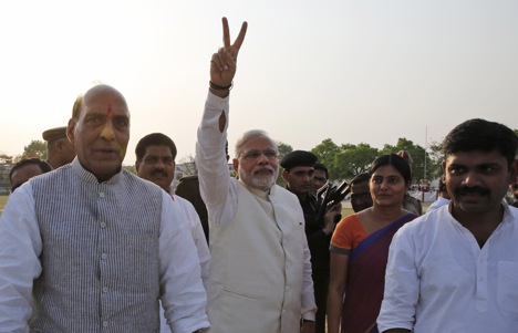 Prime Minister Narendra Modi’s idea to focus on supporting manufacturing in India has caused serious excitement among investors. Source: AP