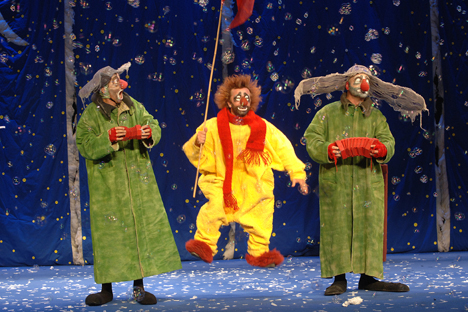 In 1993, Slava Polunin created his famous “Slava’s Snowshow”, a production made up of funny and touching clown acts in which the cast do not only perform on stage but also actively interact with the audience. Source: Vladimir Vyatkin/RIA Novosti