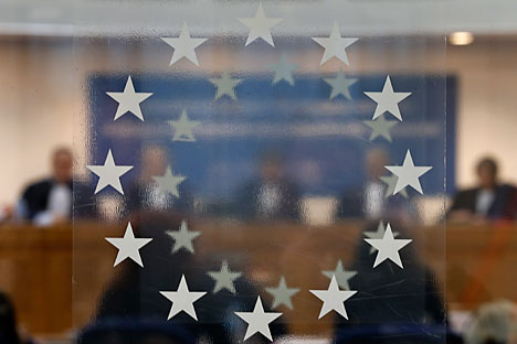 Judges of the European Court of Human Rights are seen during an hearing at the court in Strasbourg. Source: Reuters