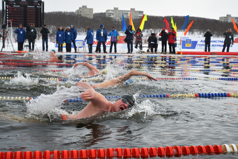 The first world championship in ice swimming in Murmansk. Source: Marta Zhegalina