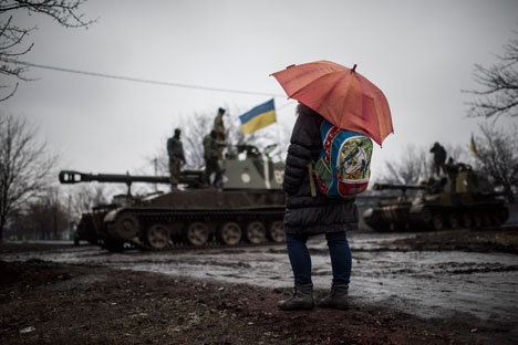 Dampening tension: the Minsk agreement saw the removal of heavy weapons from the front line. Source: AP
