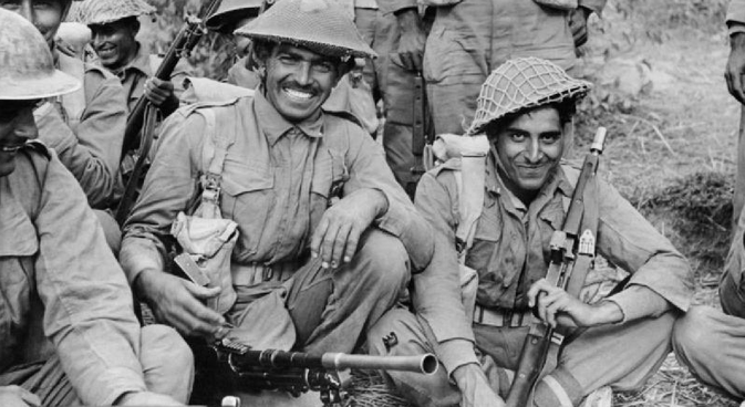 An Indian infantry, 7th Rajput Regiment about to go on patrol on the Arakan front in Burma, 1944. Source: wikipedia.org