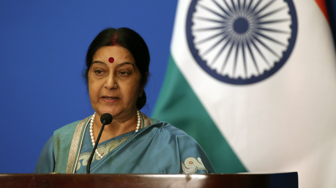 Sushma Swaraj: “Russia and India these ties are based on mutual trust”. Source: EPA