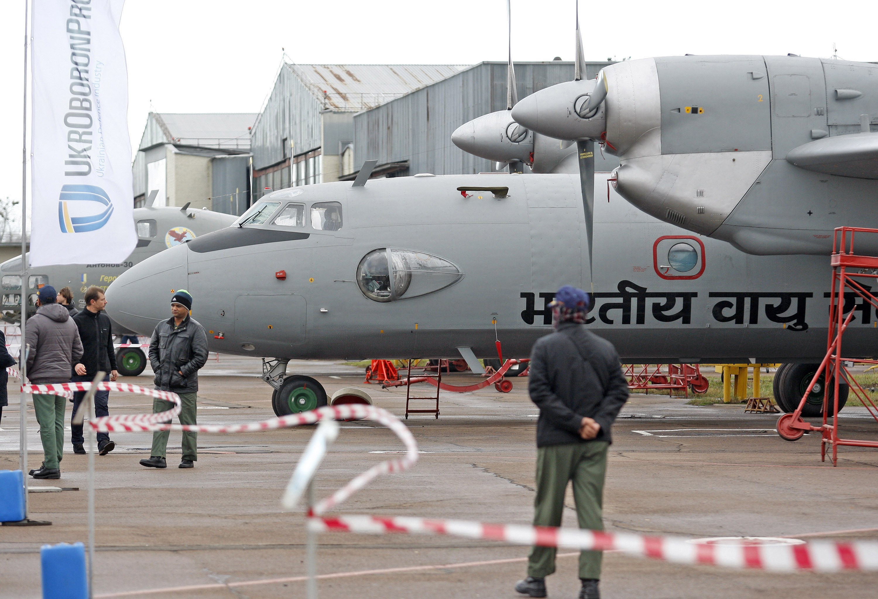 Representatives of Indian Air Force during the handover of 5 modernized AN-32RE planes for IAF on November 19, 2015 in Kiev, Ukraine.