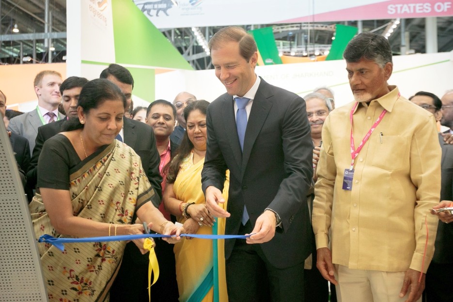 Nirmala Sitharaman, India’s Minister of Industry and Trade and Denis Manturov, Russia’s Minister of Industry and Trade.