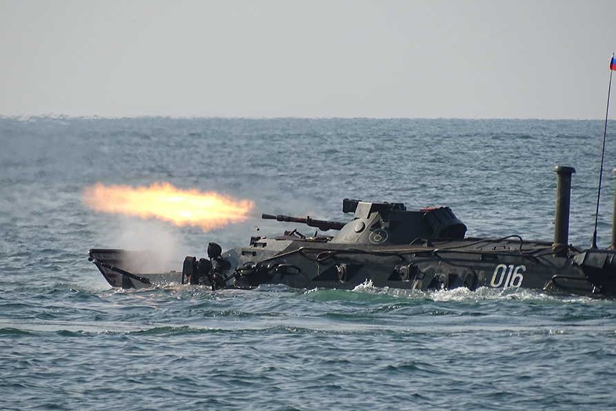 Military servicemen practiced organization of all types of ship defence, conduct combat firing at naval and aerial targets.