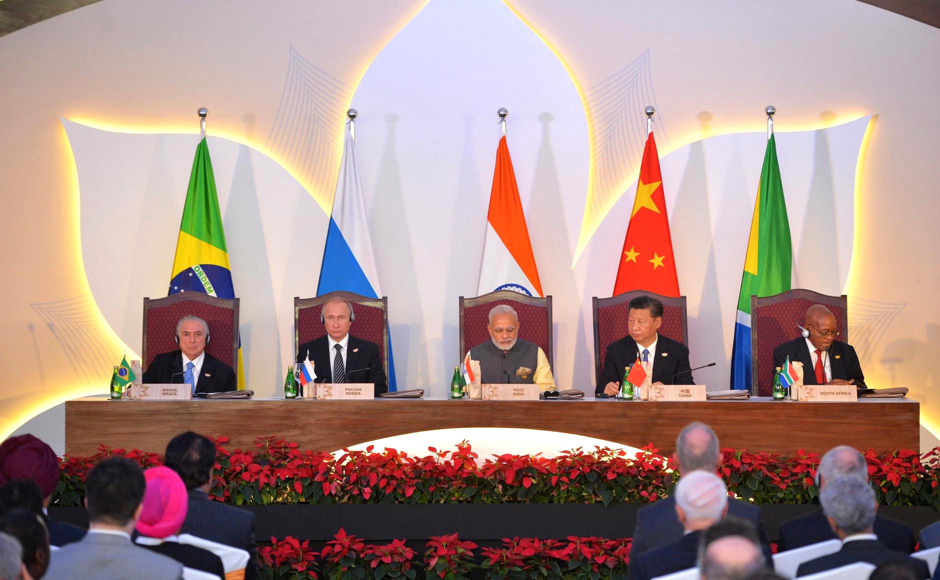 BRICS leaders at the summit in Goa.