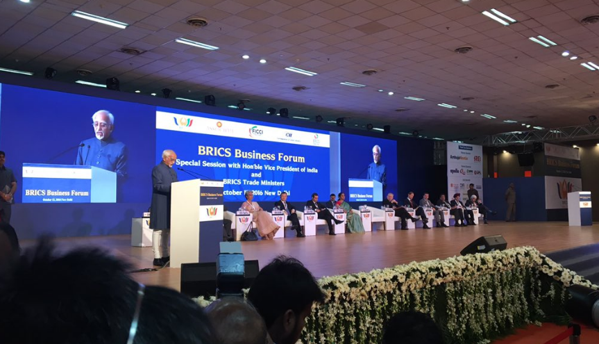Indian Vice-President Hamid Ansari at the BRICS Business Forum.