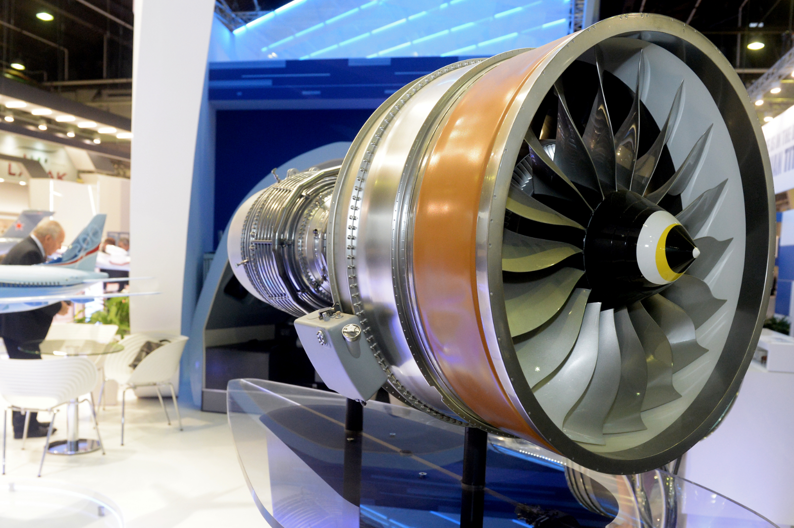 PD-14 engine displayed at the 51st International Paris Air Show.
