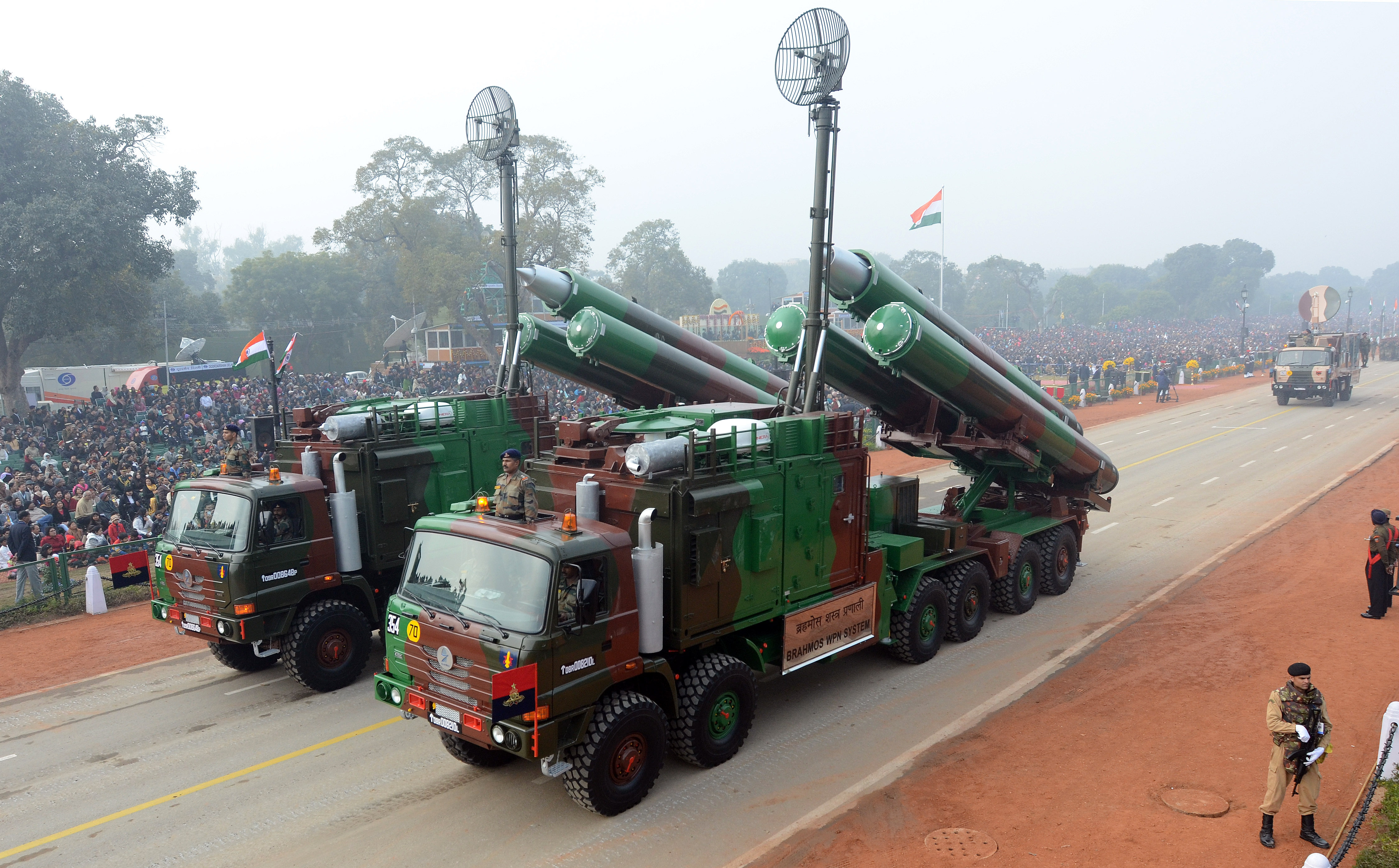 BrahMos supersonic cruise missiles during the Republic Day parade in New Delhi, 2014. Source: Zuma/Global Look Press