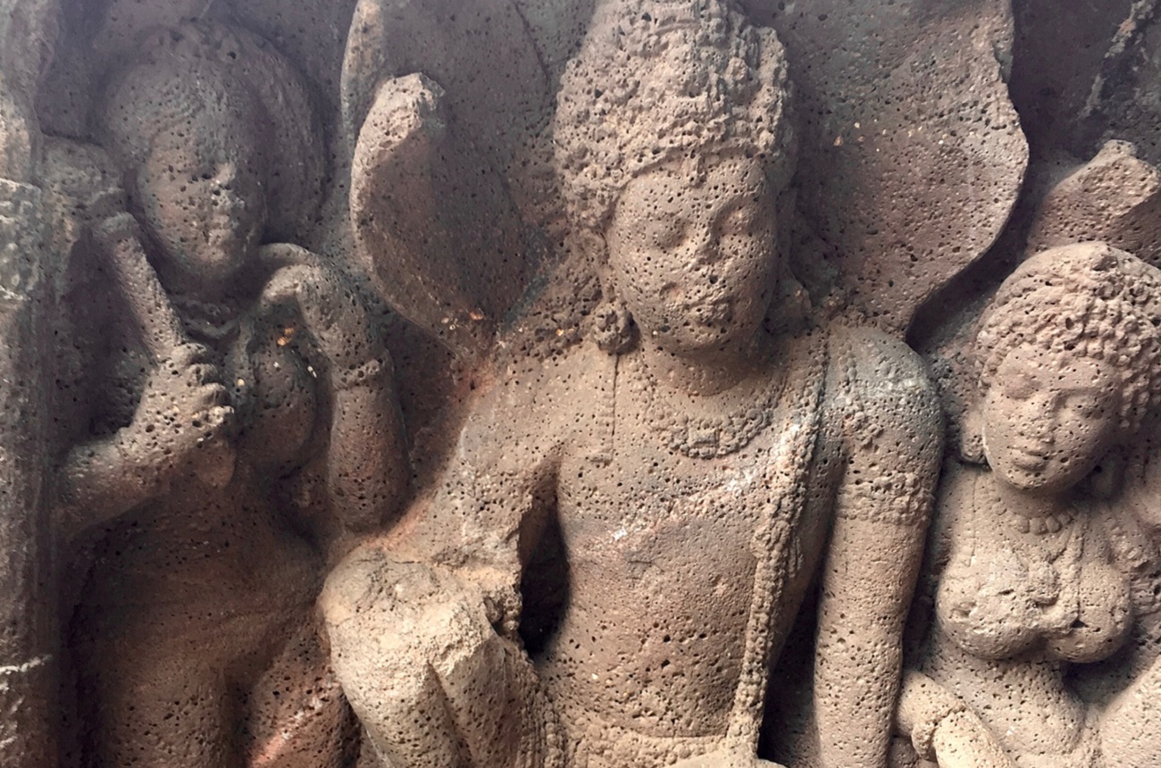 An Indra idol at the Ajanta Caves in Maharashtra. Indra enjoyed consuming Soma, according to ancient Indian texts.