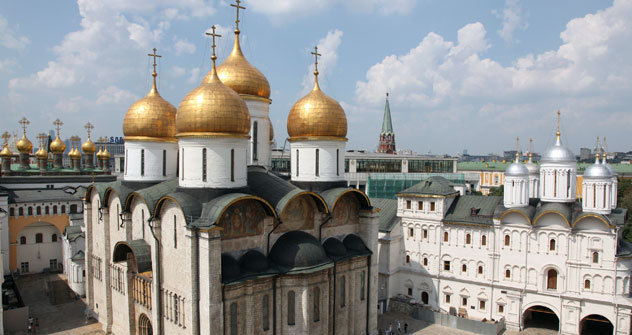 La Chiesa di Uspenskij nel Cremlino di Mosca, realizzata da Aristotele Fioravanti (Foto: Lori/LegionMedia)
